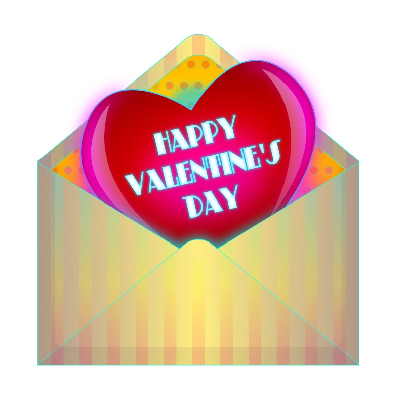 Free Valentine’s Day Envelope With Heart Clipart! (PNG & SVG)