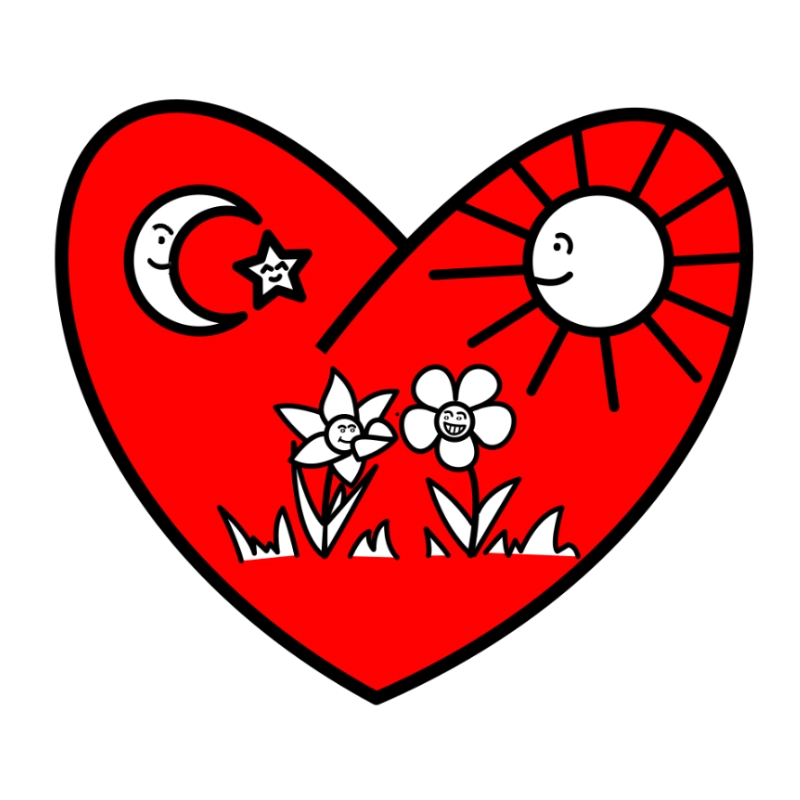 Free Whimsical Nature Scene Valentine Heart Clip Art! (PNG & SVG)
