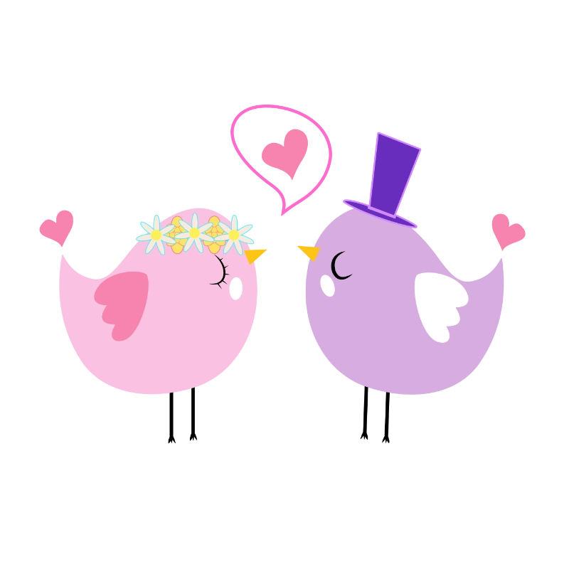 Free Adorable Valentine’s Day Lovebirds Clipart (PNG & SVG)