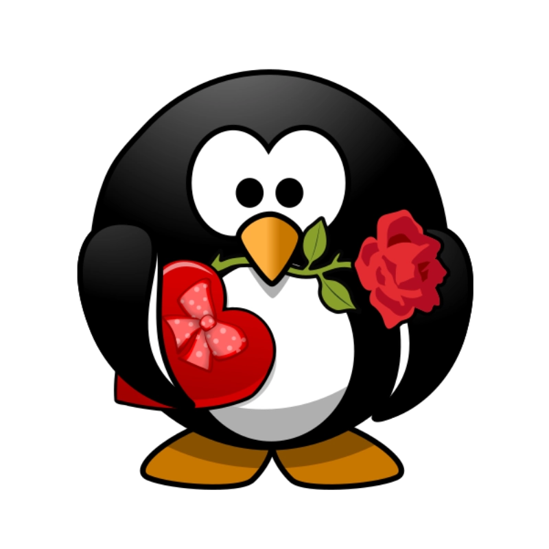 Free Valentine’s Day Penguin Clipart for Romantic Projects (PNG & SVG)