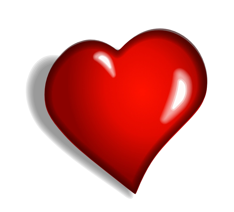 Free Classic 3D Red Heart Clipart (PNG & SVG)